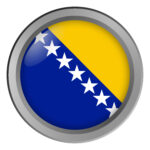 Flag of Bosnia and Herzegovina round as a button